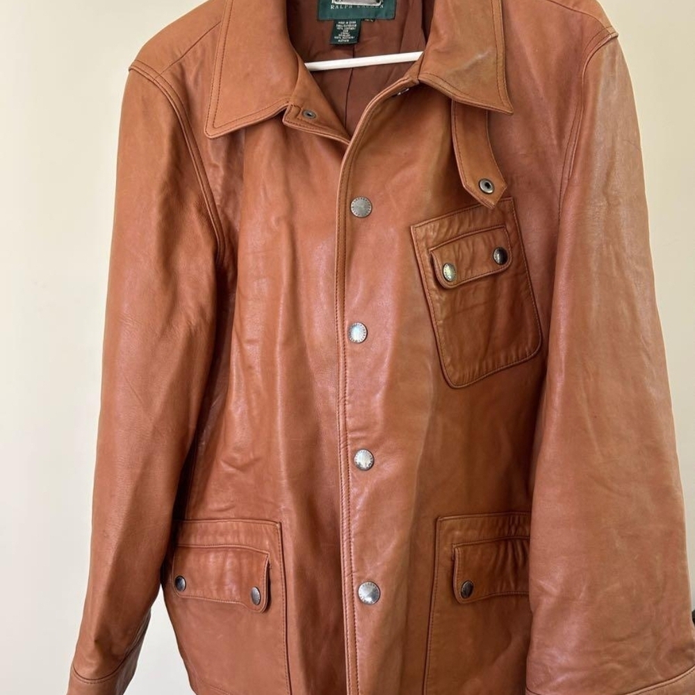 Lauren Ralph Lauren Brown Leather Field Jacket